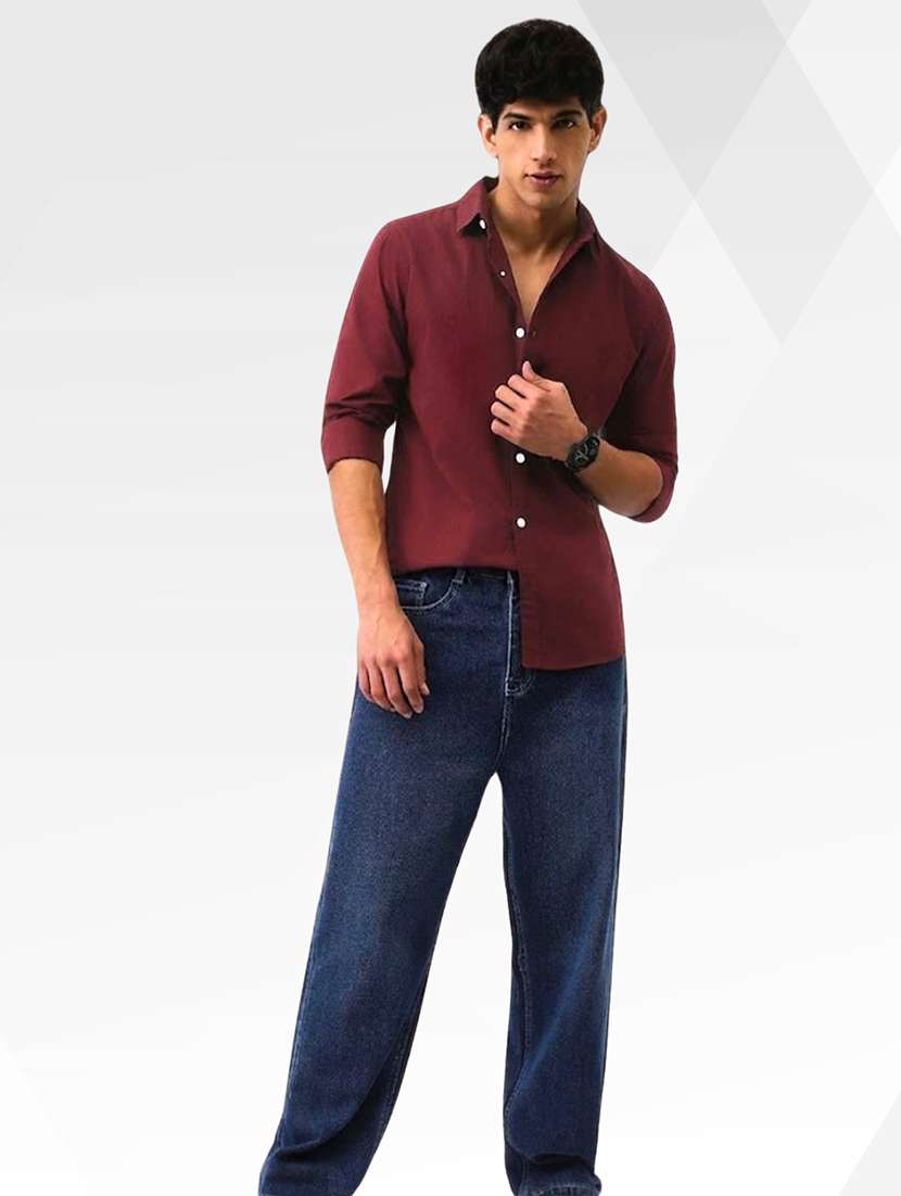 Men Solid Long Sleeve Regular Fit Casual Shirt - 22744193 -  Standard Image - 5