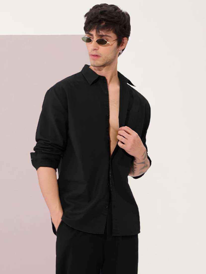 Men Solid Long Sleeve Regular Fit Casual Shirt - 22744204 -  Standard Image - 3