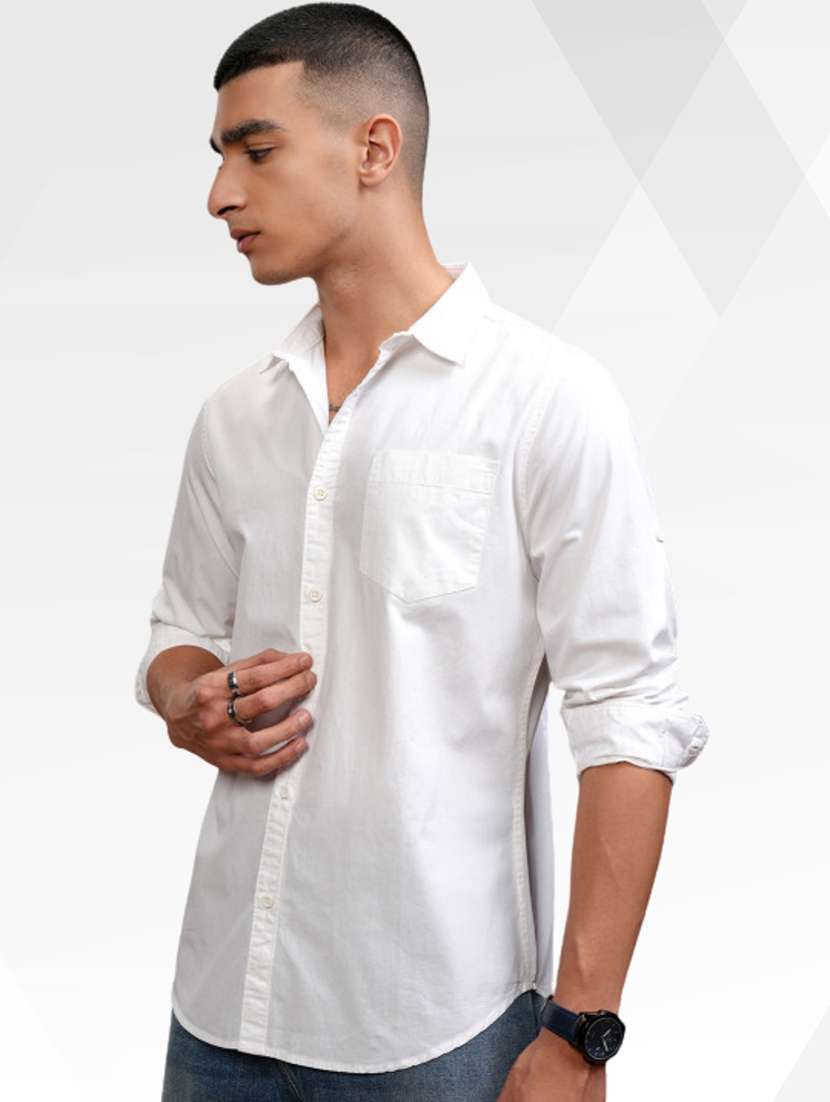 Men Solid Long Sleeve Regular Fit Casual Shirt - 22744208 -  Standard Image - 3