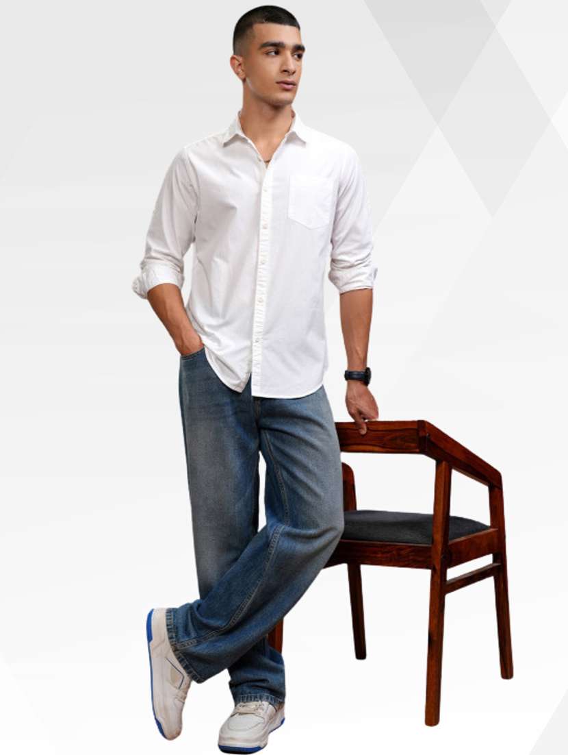 Men Solid Long Sleeve Regular Fit Casual Shirt - 22744208 -  Standard Image - 5