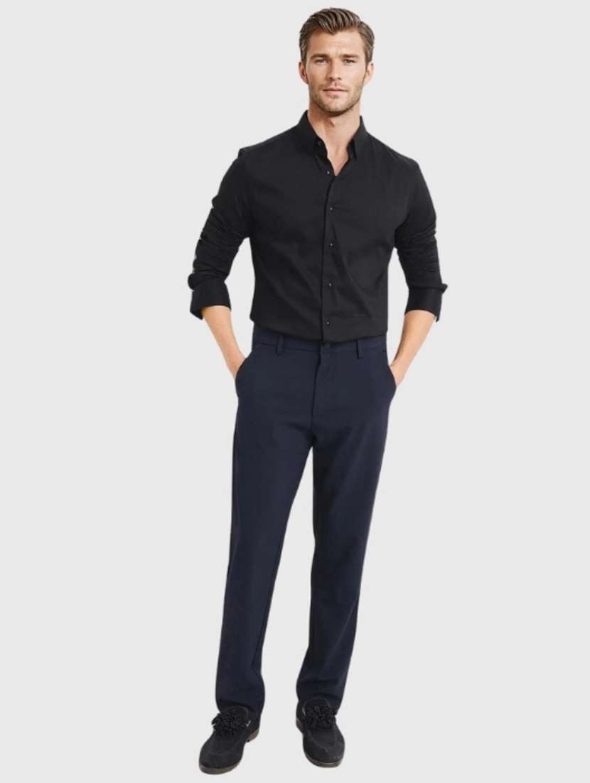 Men Solid Long Sleeve Slim Fit Formal Shirt - 22744216 -  Standard Image - 5