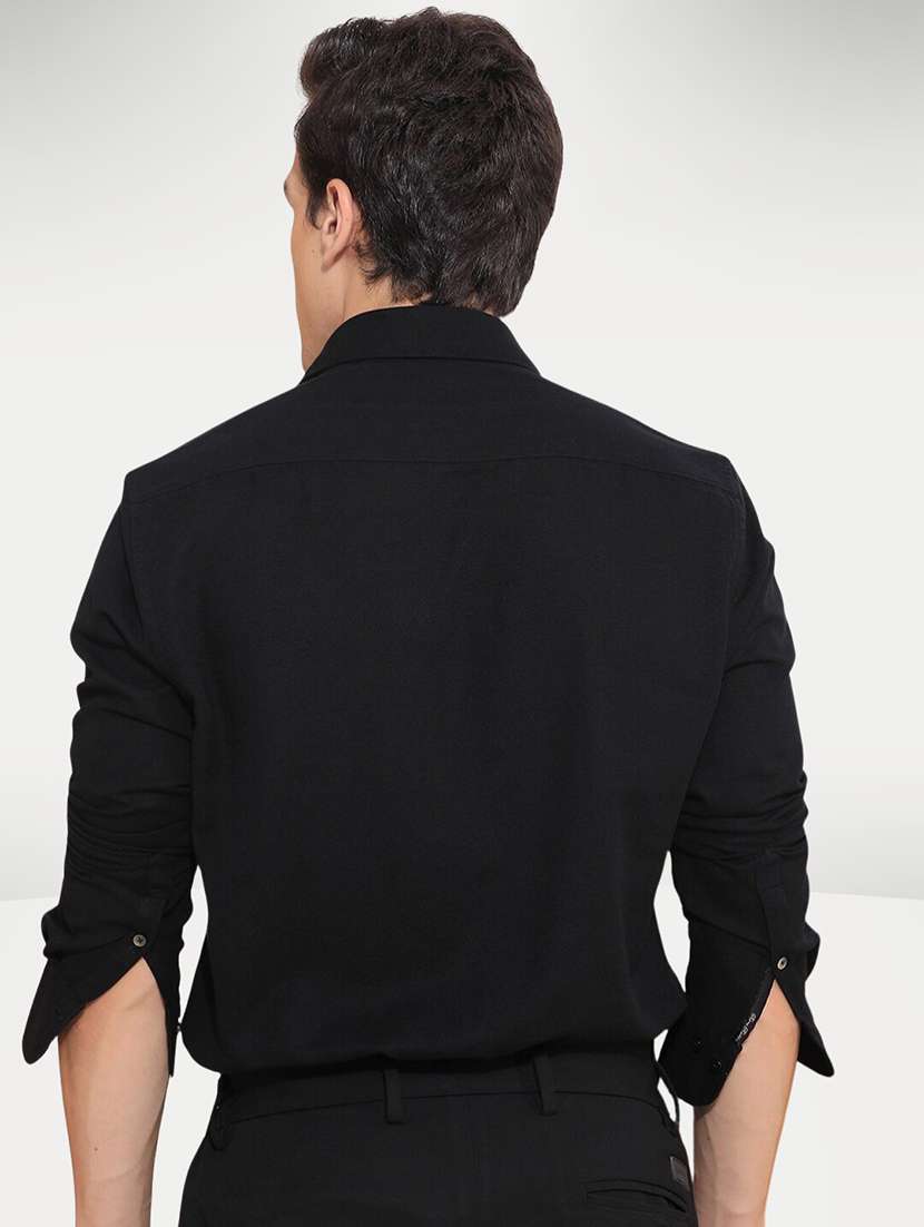 Men Solid Long Sleeve Slim Fit Formal Shirt - 22744225 -  Standard Image - 3