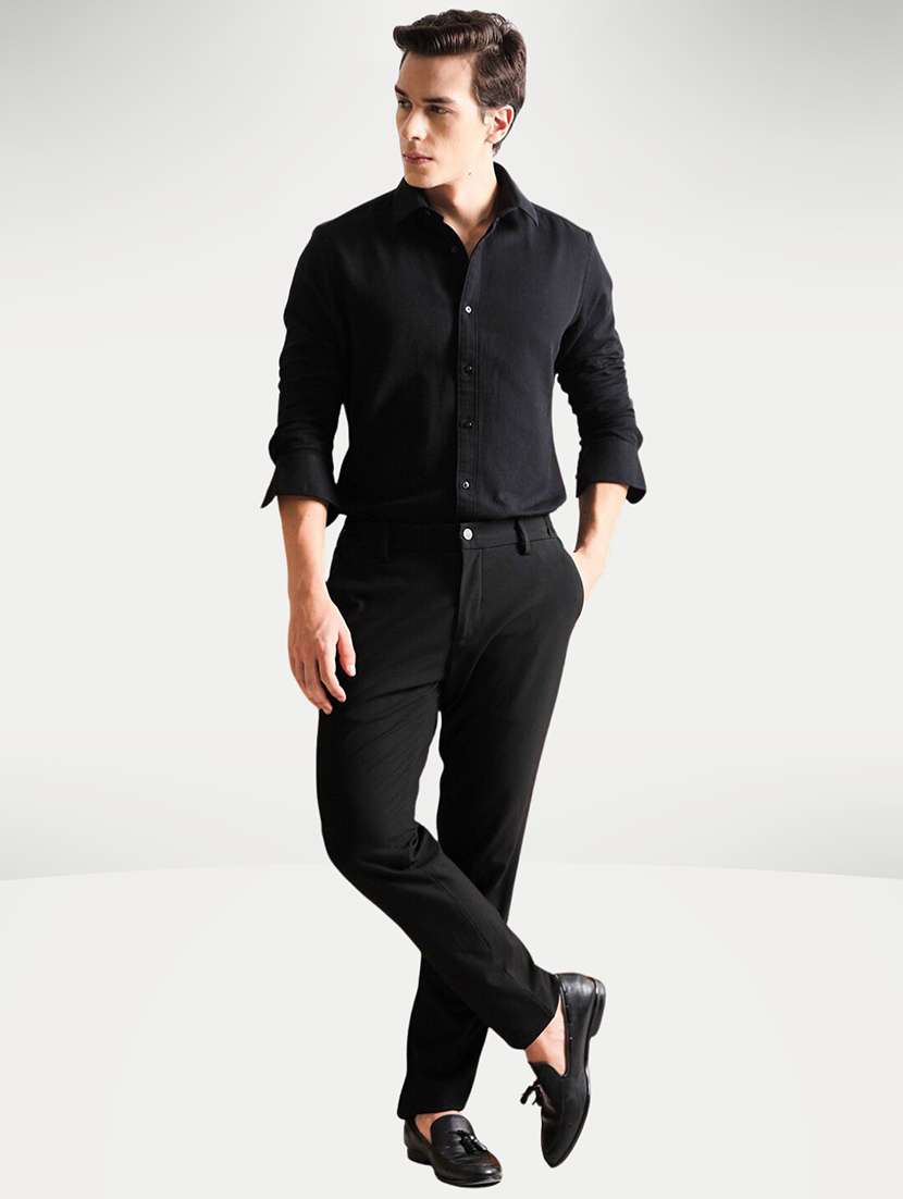 Men Solid Long Sleeve Slim Fit Formal Shirt - 22744225 -  Standard Image - 5