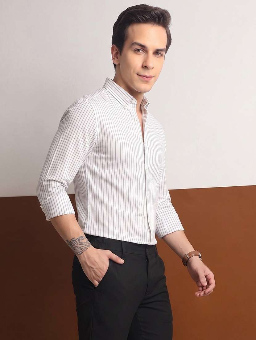 Men Striped Long Sleeve Slim Fit Casual Shirt - 22744229 -  Standard Image - 3