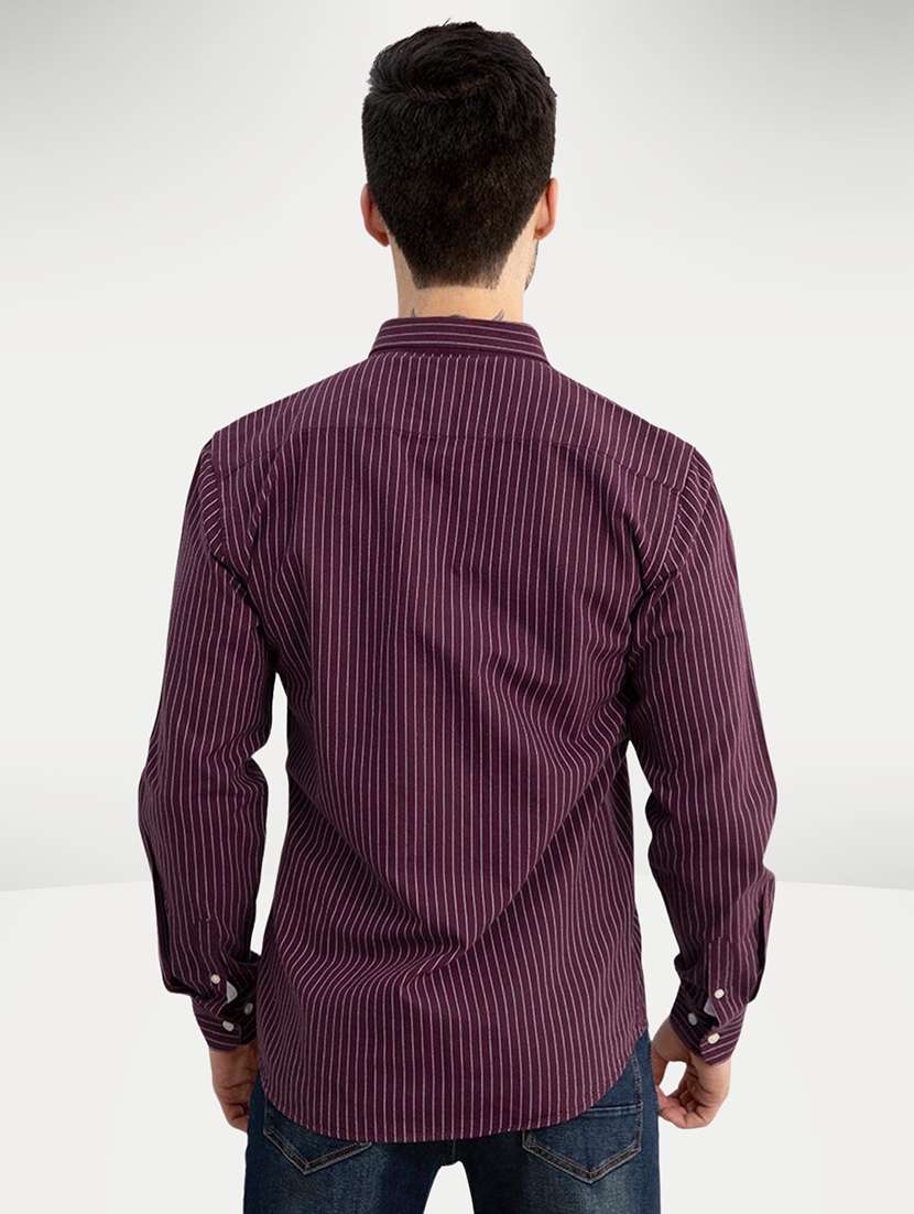 Men Striped Long Sleeve Slim Fit Casual Shirt - 22744233 -  Standard Image - 3