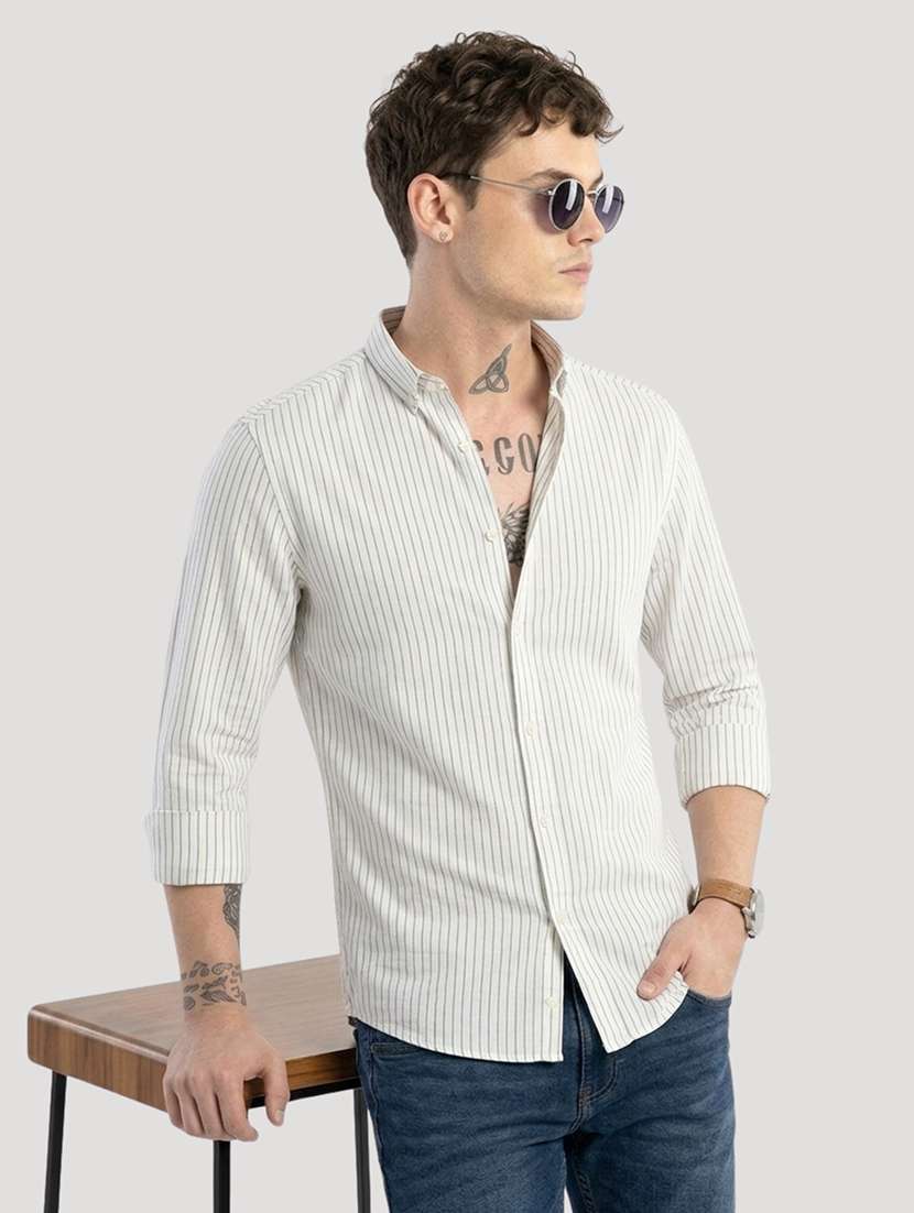 Men Striped Long Sleeve Slim Fit Casual Shirt - 22744236 -  Standard Image - 3