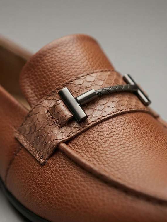 Men Tan Slip On Horsebit Loafer - 22744328 -  Standard Image - 3
