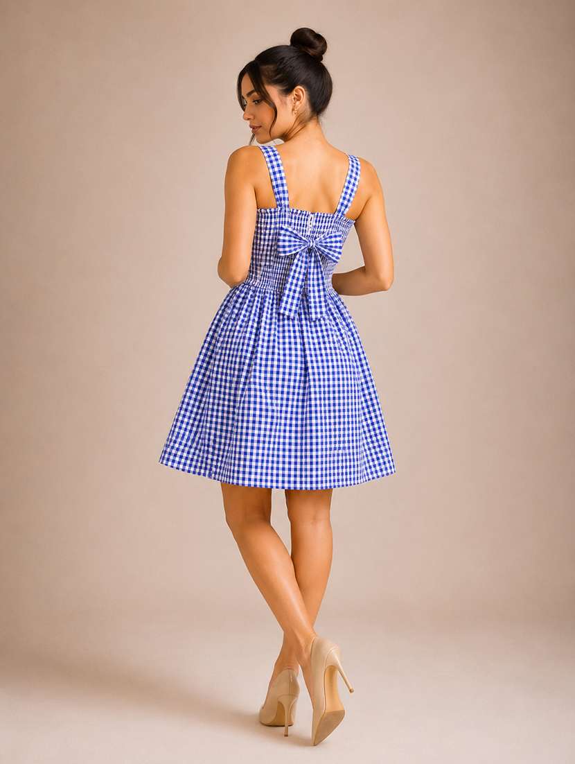 Women Checkered Sleeveless A-line Dress - 22744336 -  Standard Image - 5