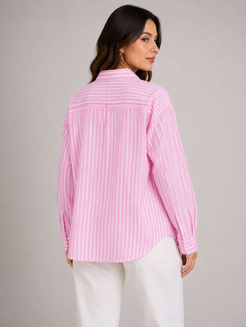 Women Striped Long Sleeves Regular Shirt - 22744384 -  Standard Image - 3