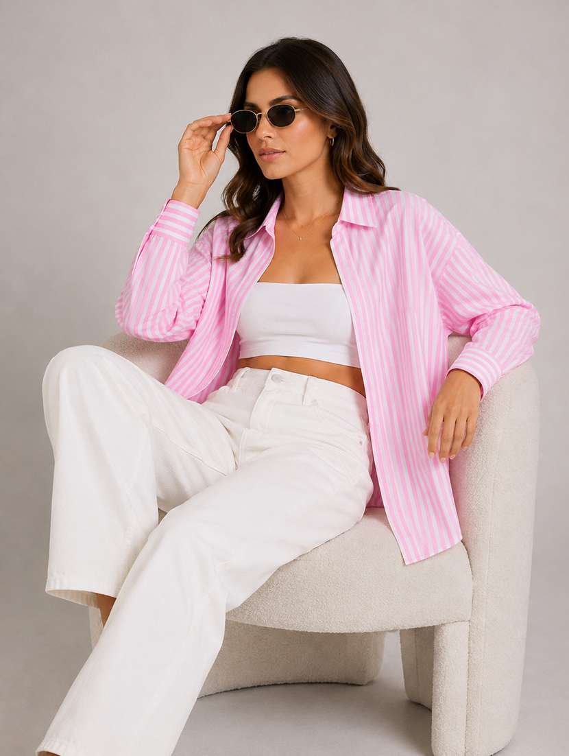 Women Striped Long Sleeves Regular Shirt - 22744384 -  Standard Image - 5