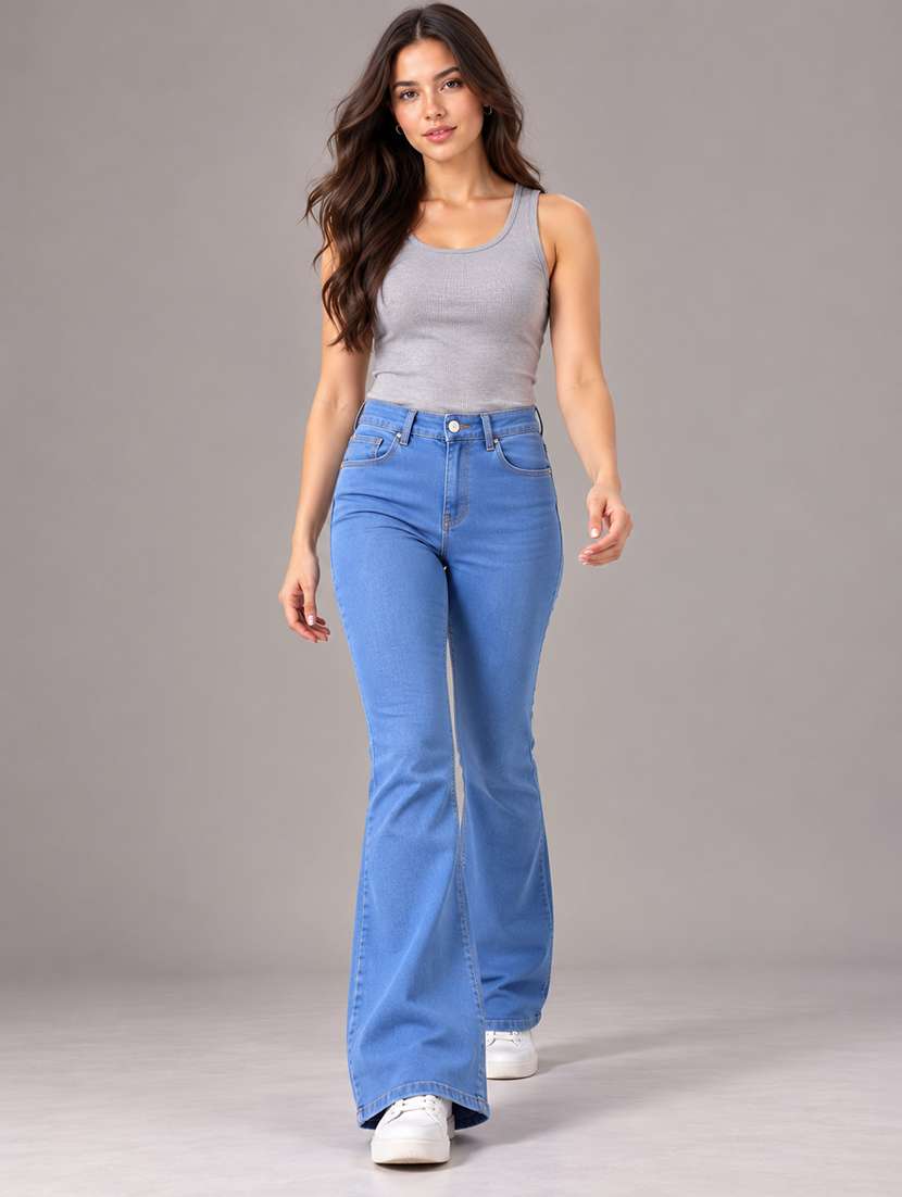Women Solid High Rise Bootcut Jeans - 22744423 -  Standard Image - 3