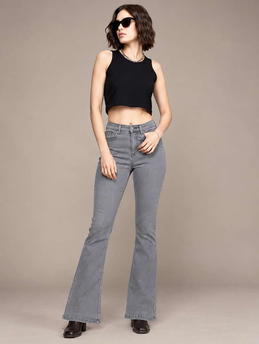 Women Solid High Rise Bootcut Jeans - 22744425 -  Standard Image - 3
