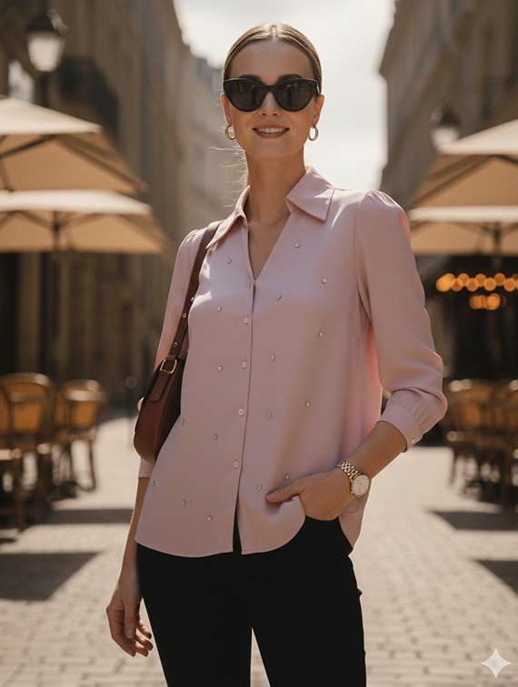 women embellished long sleeves regular shirt