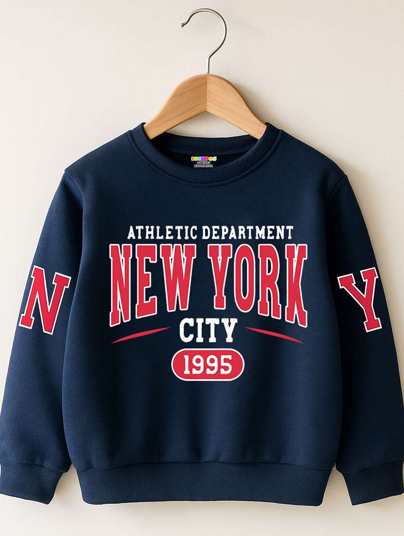 boys printed long sleeves regular fit sweatshirt