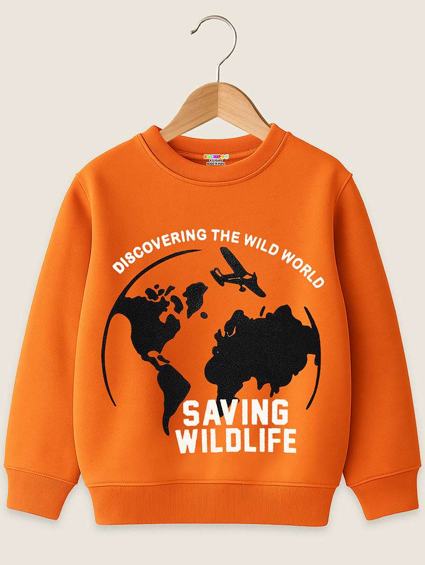 boys printed long sleeves regular fit sweatshirt
