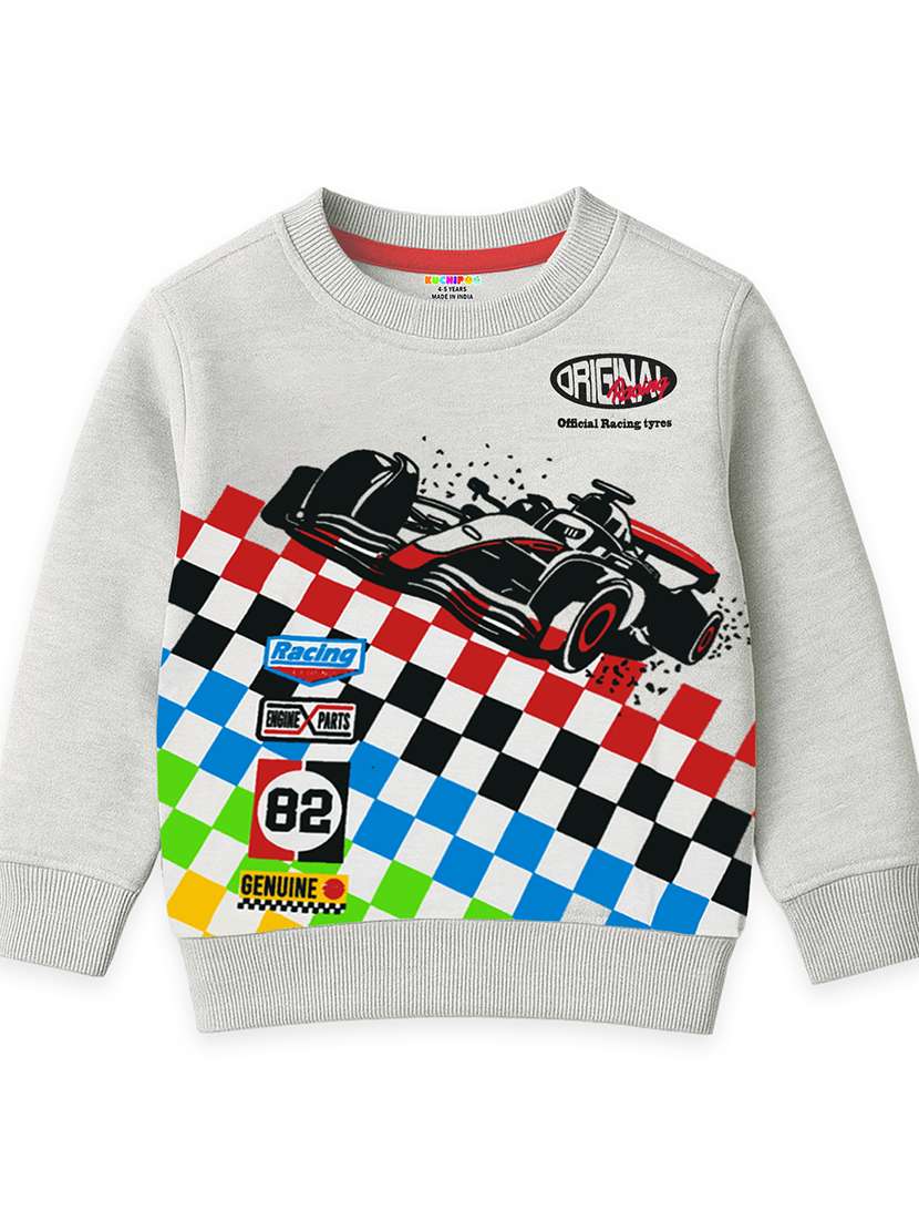 boys printed long sleeves regular fit sweatshirt