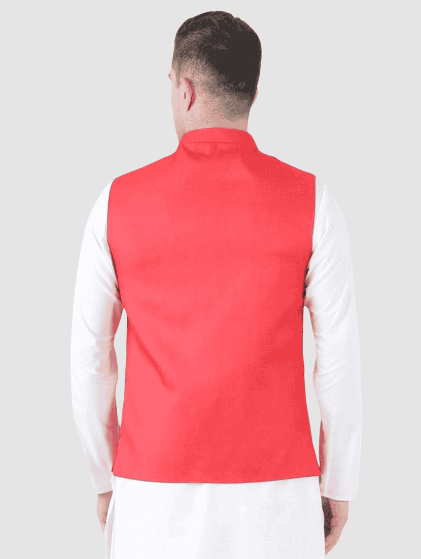 Men Solid Sleeveless Regular Fit Nehru Jacket - 22745507 -  Standard Image - 3