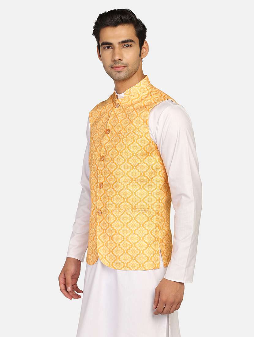 Men Printed Sleeveless Nehru Jacket - 22745540 -  Standard Image - 3