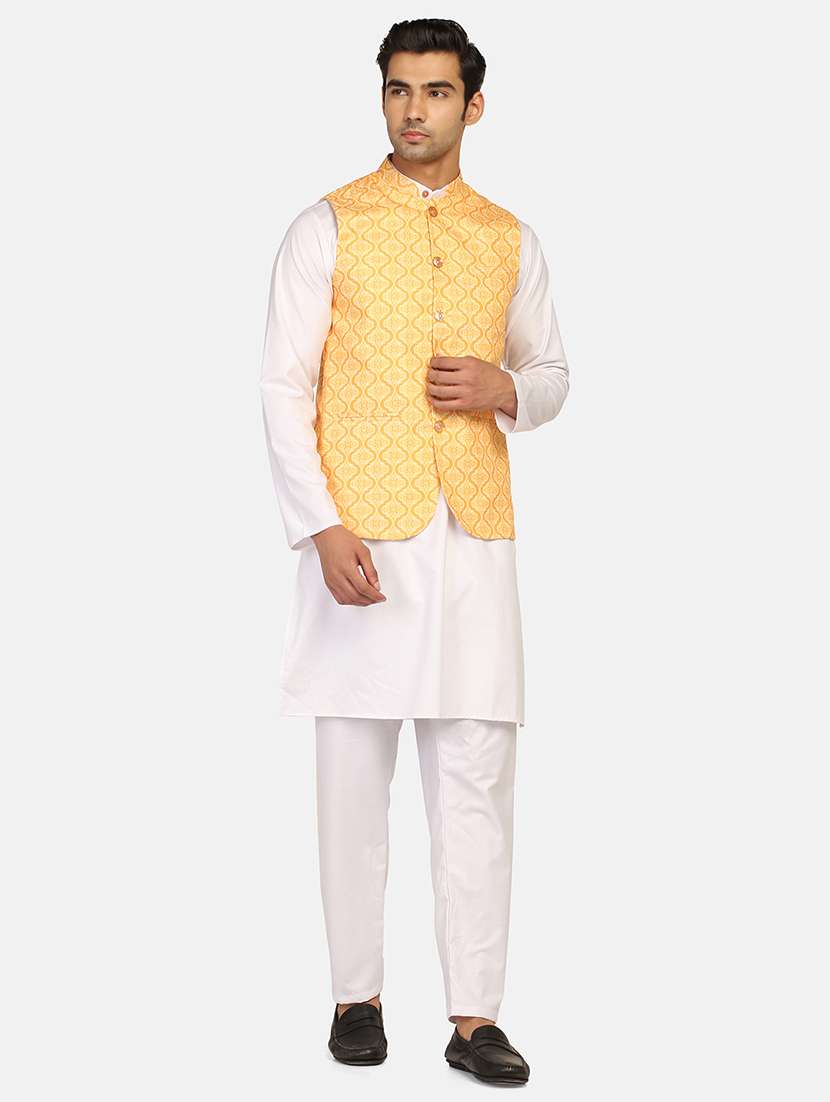 Men Printed Sleeveless Nehru Jacket - 22745540 -  Standard Image - 5