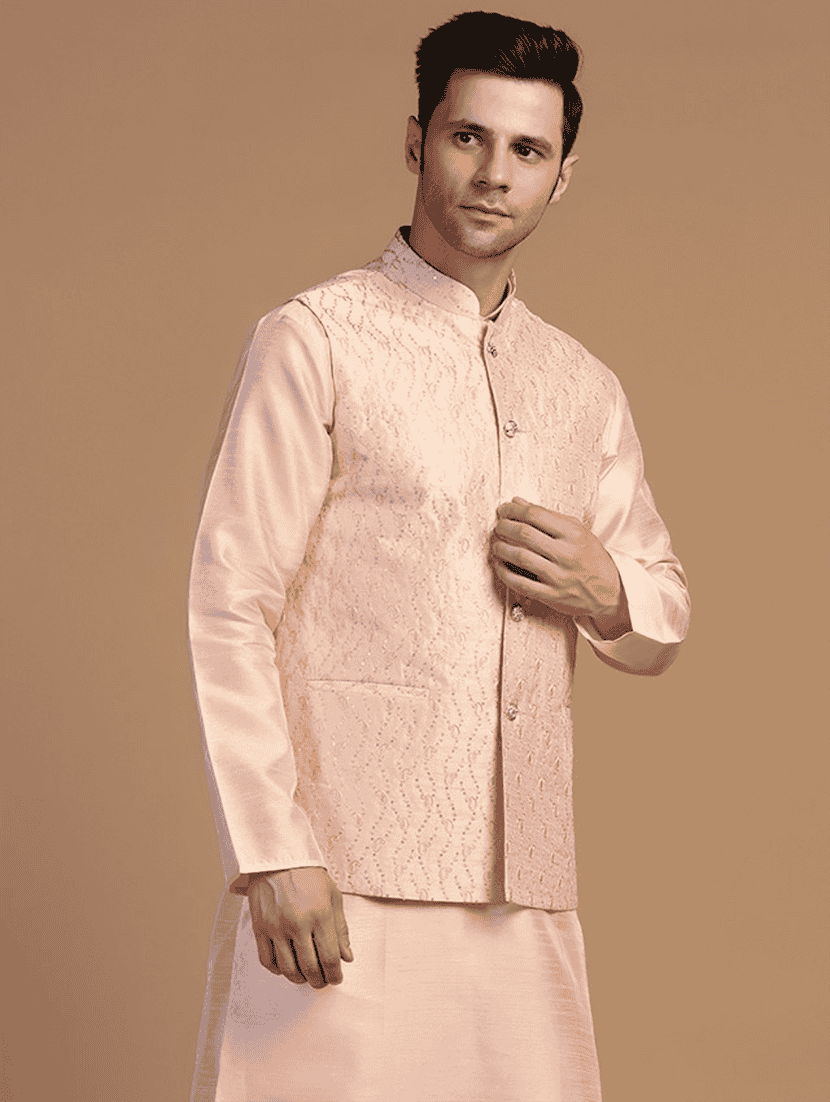 Men Embroidered Sleeveless Nehru Jacket - 22745569 -  Standard Image - 3