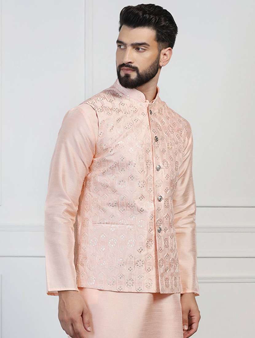 Men Embroidered Sleeveless Nehru Jacket - 22745570 -  Standard Image - 3
