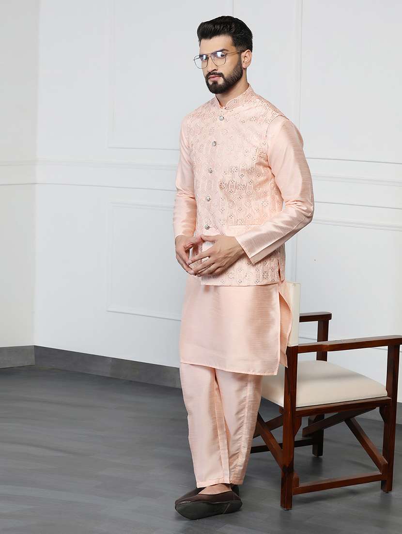 Men Embroidered Sleeveless Nehru Jacket - 22745570 -  Standard Image - 5