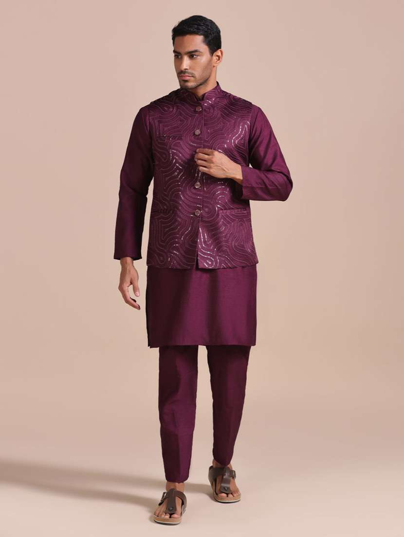 Men Embroidered Sleeveless Nehru Jacket - 22745585 -  Standard Image - 5