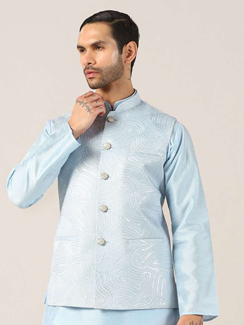 Men Embroidered Sleeveless Nehru Jacket - 22745586 -  Standard Image - 3
