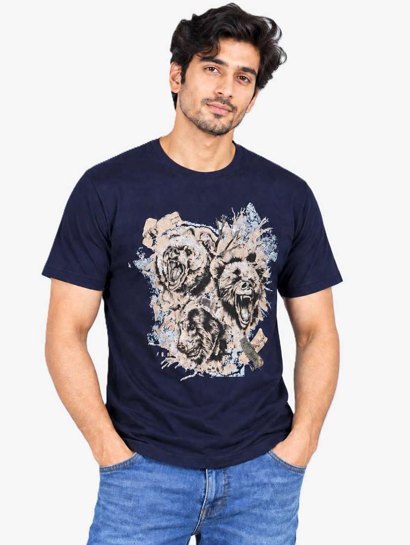 men printed short sleeve regular fit t-shirt