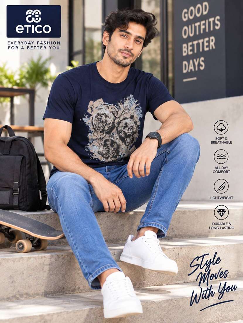 Men Printed Short Sleeve Regular Fit T-shirt - 22746724 -  Standard Image - 5