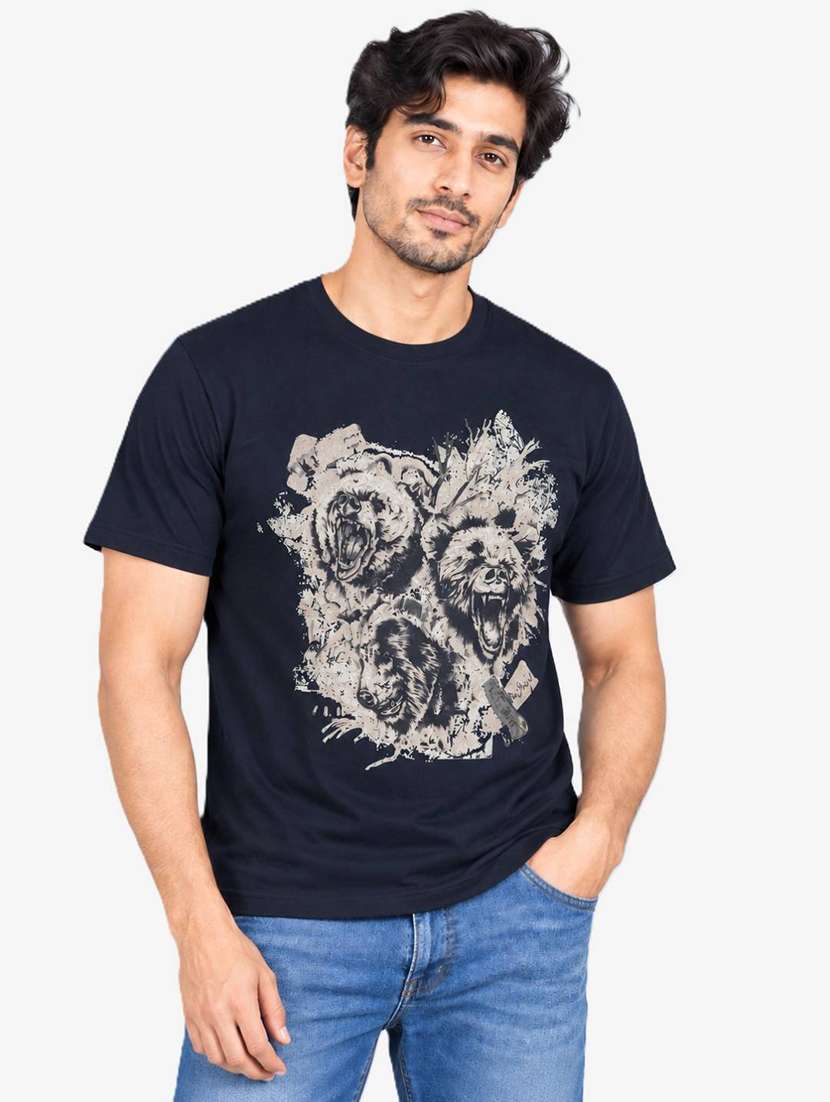 men printed short sleeve regular fit t-shirt