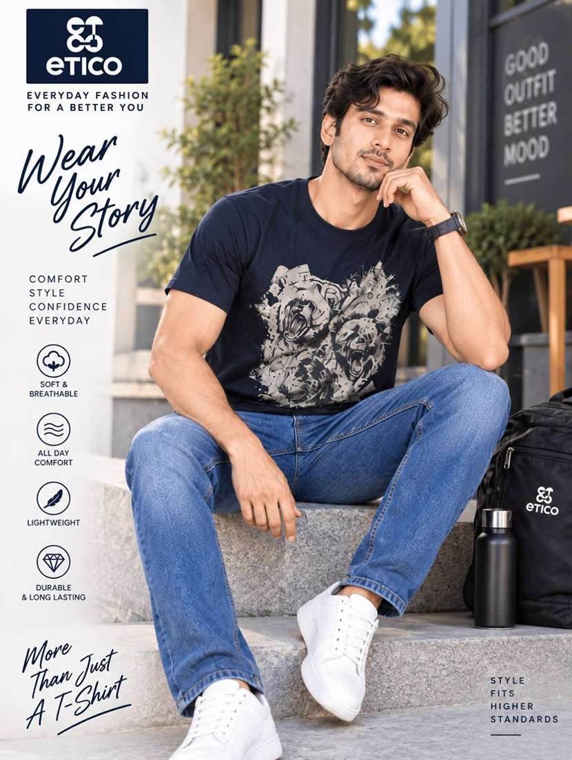 Men Printed Short Sleeve Regular Fit T-shirt - 22746725 -  Standard Image - 5
