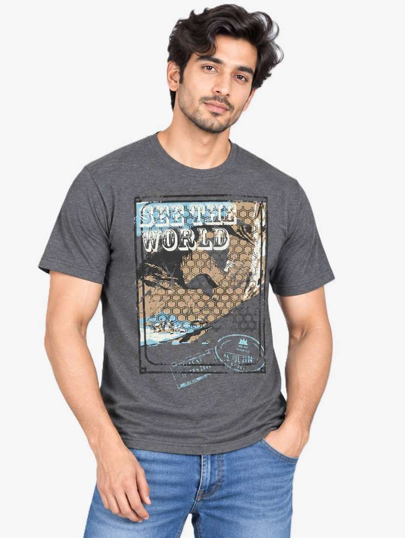 men printed short sleeve regular fit t-shirt