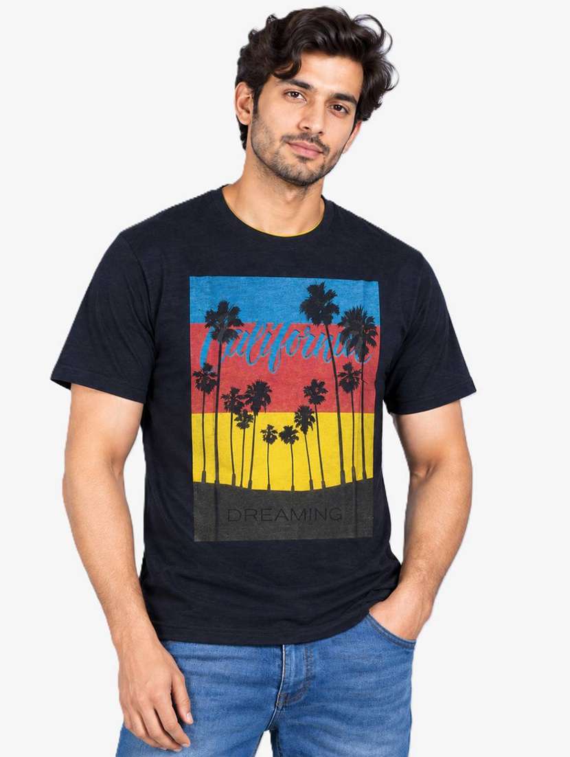 men printed short sleeve regular fit t-shirt
