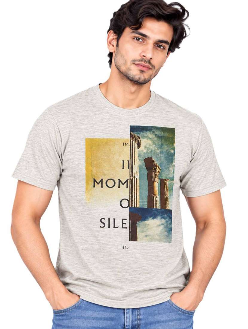 men printed short sleeve regular fit t-shirt