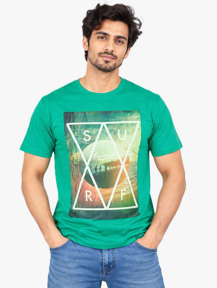 men printed short sleeve regular fit t-shirt