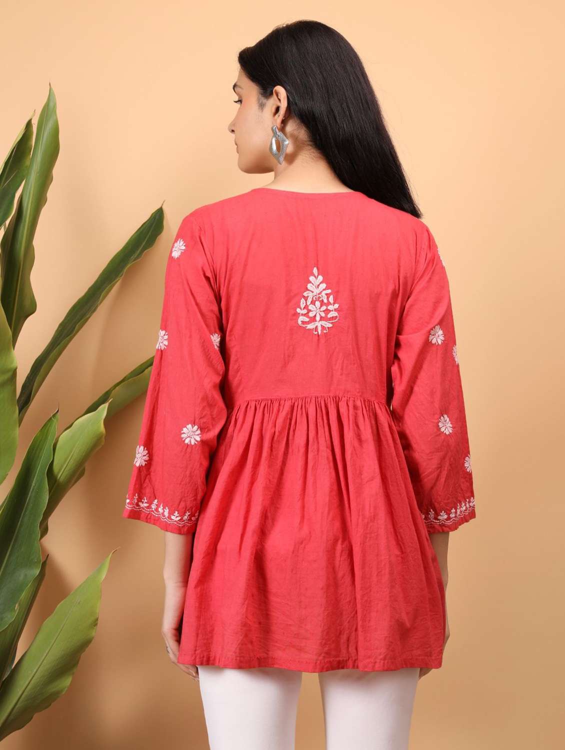 Women Embroidered Three Quarter Sleeves A-line Top - 22748718 -  Standard Image - 3