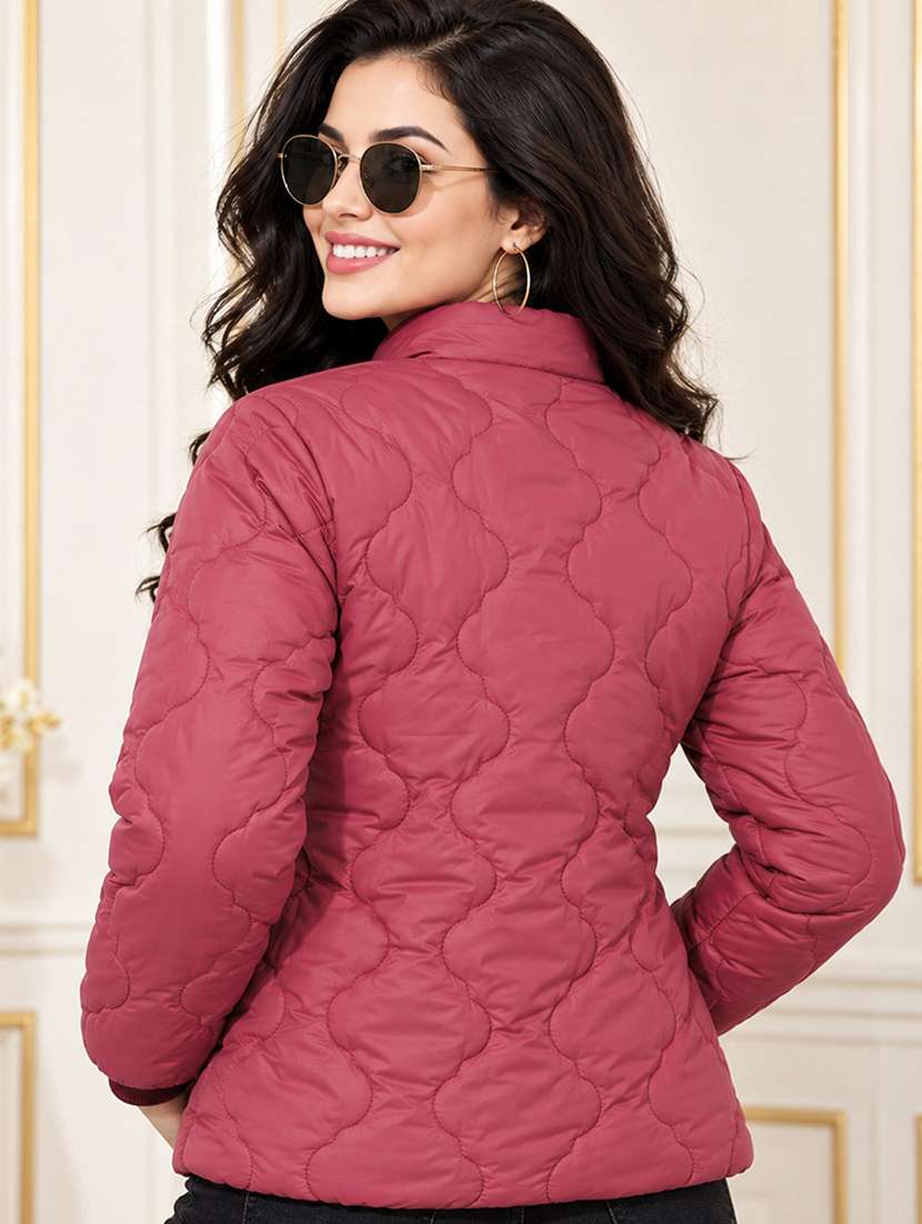Women Solid Long Sleeves Hooded Quilted Jacket - 22748735 -  Standard Image - 3