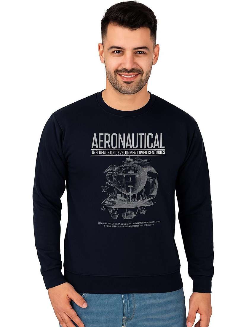 men printed long sleeve regular fit sweatshirt