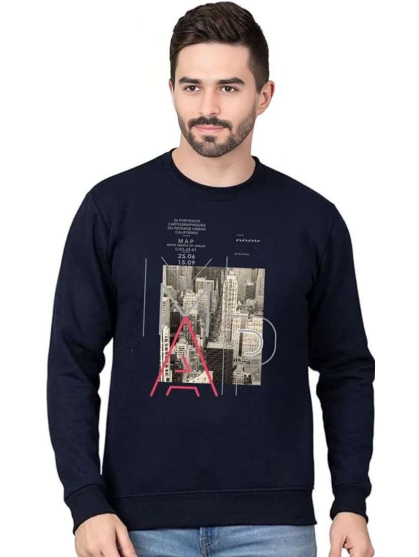 men printed long sleeve regular fit sweatshirt