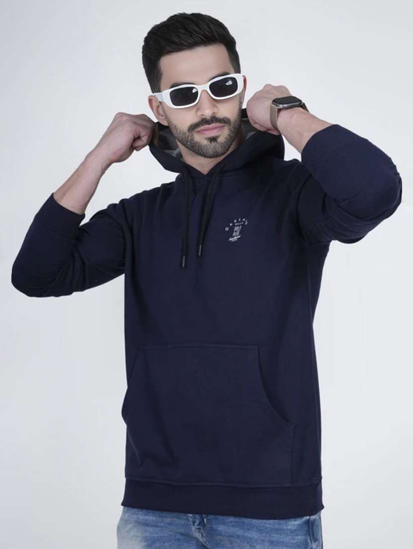 men solid long sleeve regular fit sweatshirt