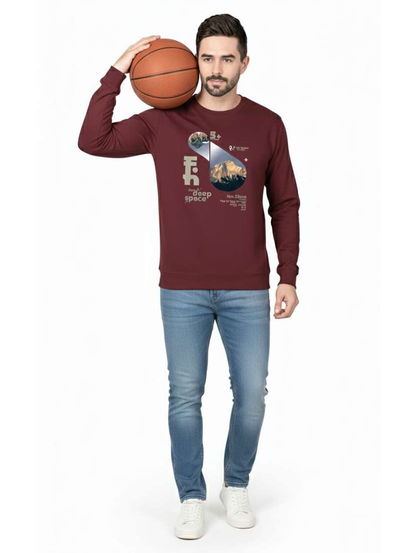 Men Printed Long Sleeve Regular Fit Sweatshirt - 22750429 -  Standard Image - 3
