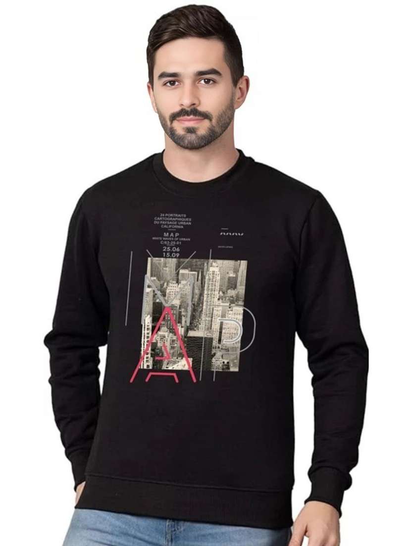 men printed long sleeve regular fit sweatshirt
