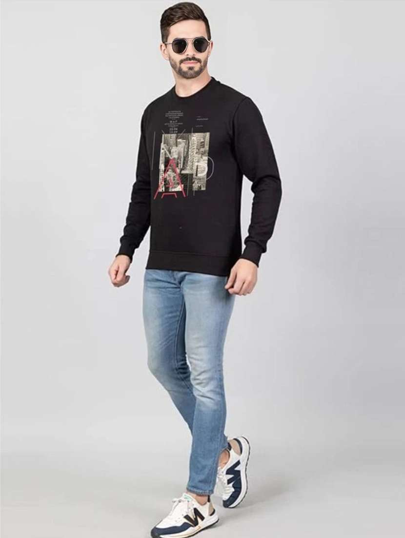 Men Printed Long Sleeve Regular Fit Sweatshirt - 22750430 -  Standard Image - 3