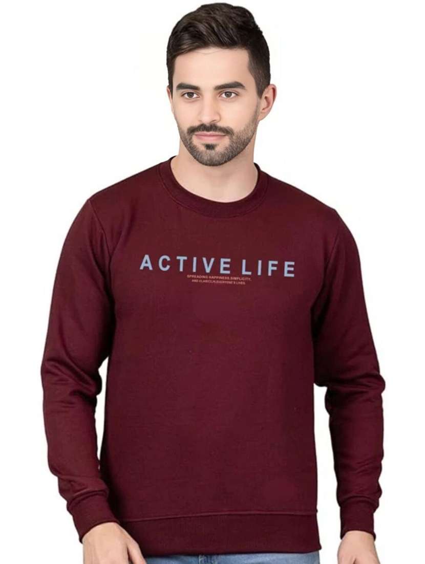 men printed long sleeve regular fit sweatshirt