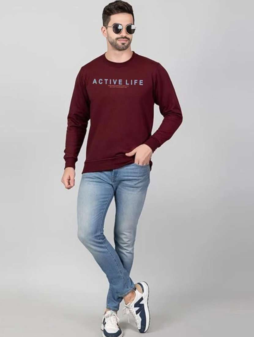Men Printed Long Sleeve Regular Fit Sweatshirt - 22750438 -  Standard Image - 3