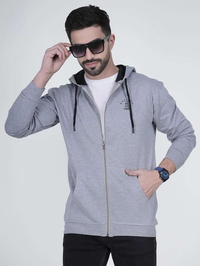 men solid long sleeve regular fit sweatshirt
