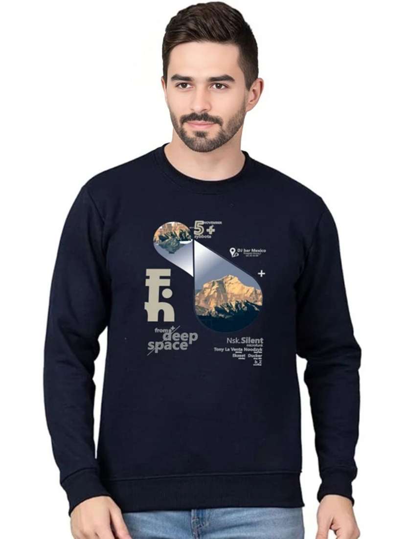 men printed long sleeve regular fit sweatshirt