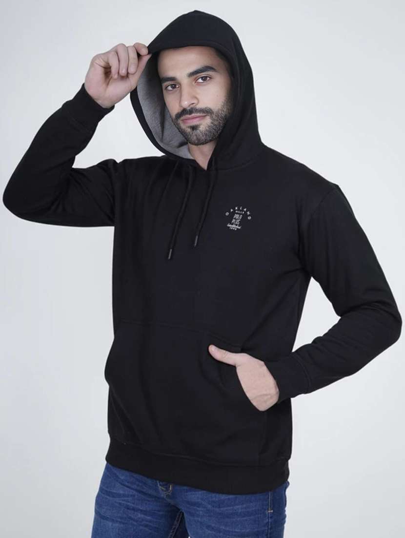men solid long sleeve regular fit sweatshirt