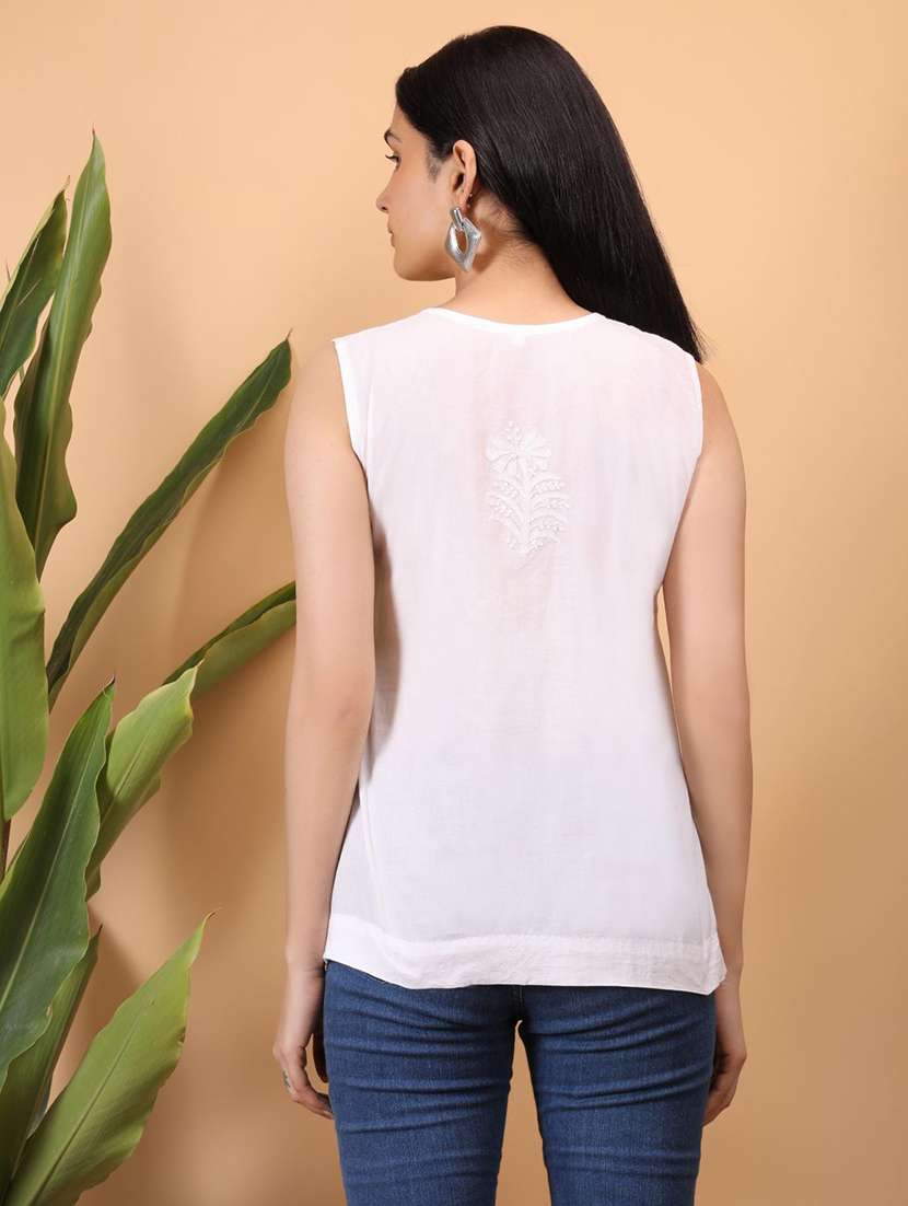 Women Embroidered Sleeveless A-line Top - 22751472 -  Standard Image - 3